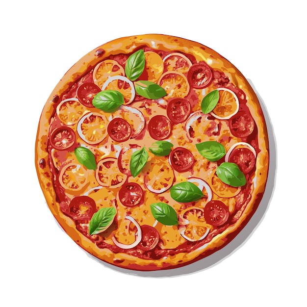 Concepto de ilustración vectorial realista de la pizza