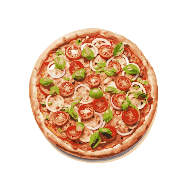 Concepto de ilustración vectorial realista de la pizza