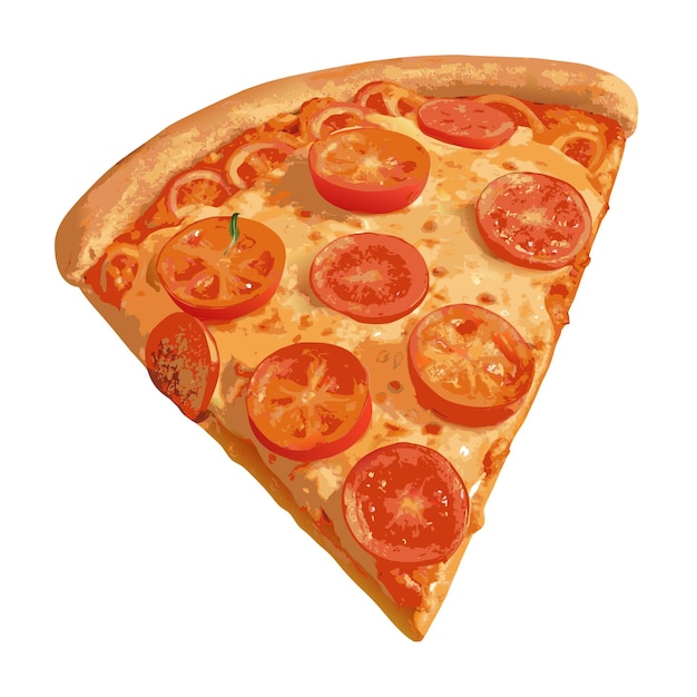 Concepto de ilustración vectorial realista de la pizza