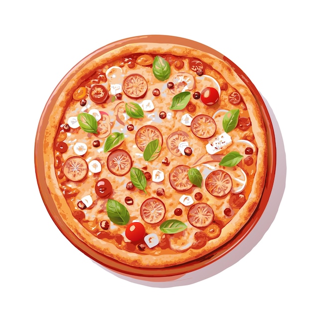 Concepto de ilustración vectorial realista de la pizza