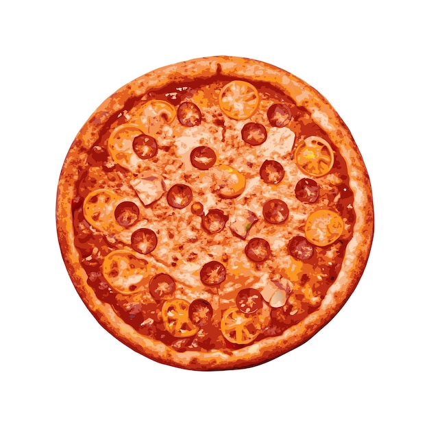 Concepto de ilustración vectorial realista de la pizza