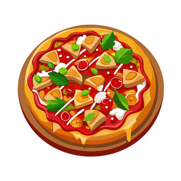 Concepto de ilustración vectorial realista de la pizza