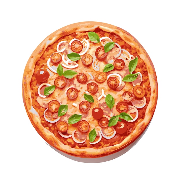 Concepto de ilustración vectorial realista de la pizza