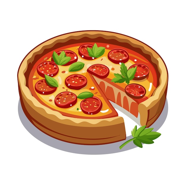 Concepto de ilustración vectorial realista de la pizza