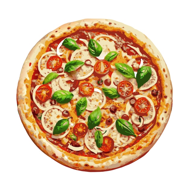 Concepto de ilustración vectorial realista de la pizza