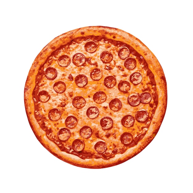 Concepto de ilustración vectorial realista de la pizza