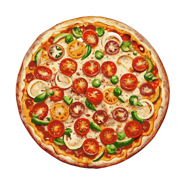 Concepto de ilustración vectorial realista de la pizza