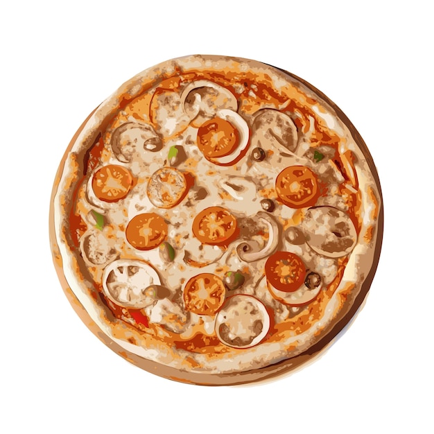 Concepto de ilustración vectorial realista de la pizza