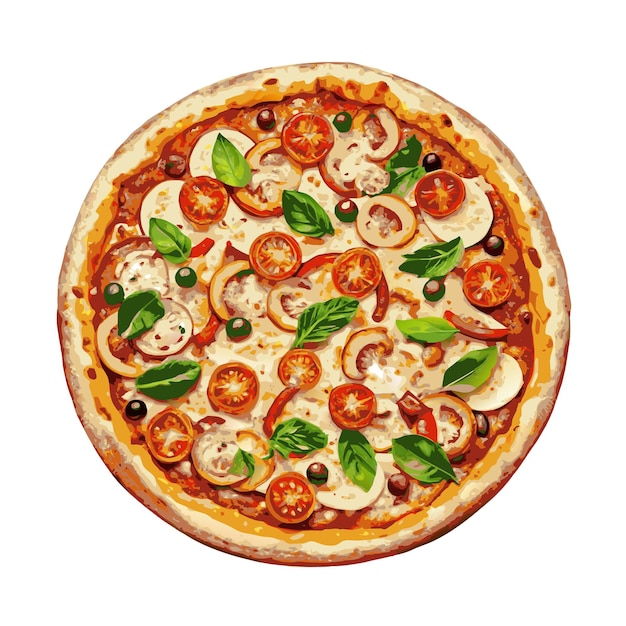 Concepto de ilustración vectorial realista de la pizza