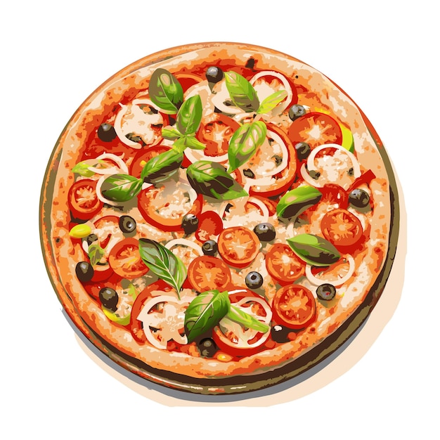 Concepto de ilustración vectorial realista de la pizza