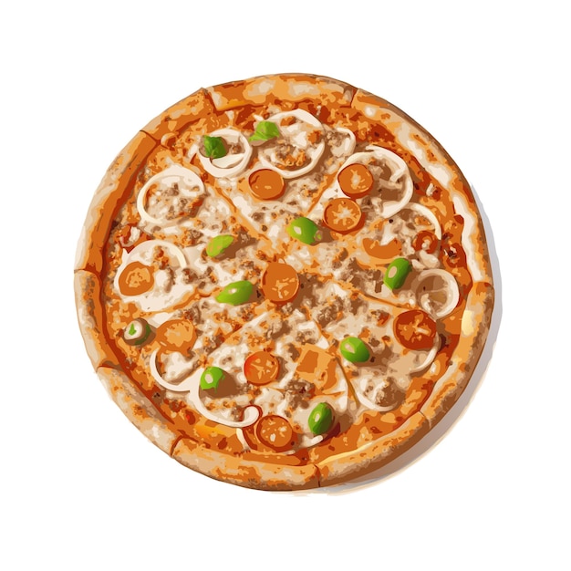 Concepto de ilustración vectorial realista de la pizza