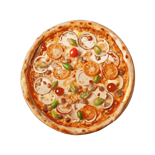 Concepto de ilustración vectorial realista de la pizza