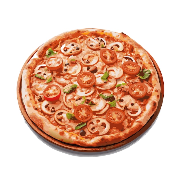 Concepto de ilustración vectorial realista de la pizza