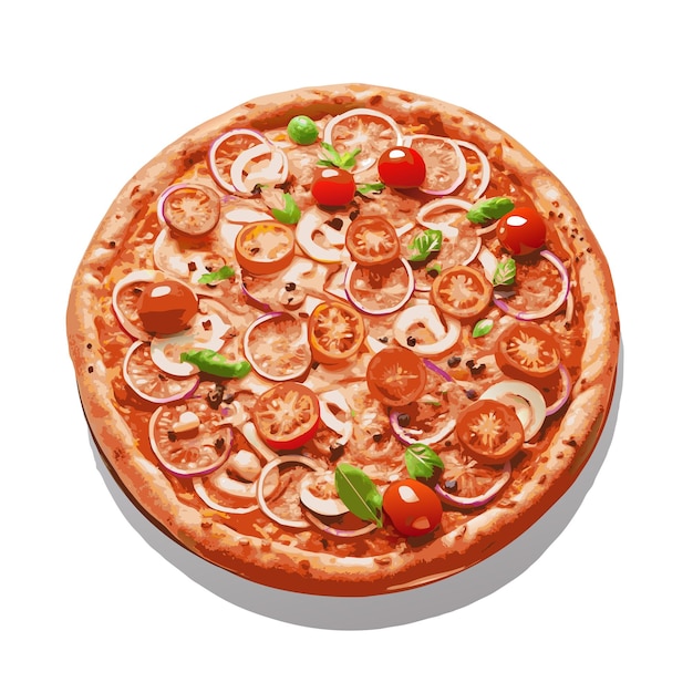 Concepto de ilustración vectorial realista de la pizza