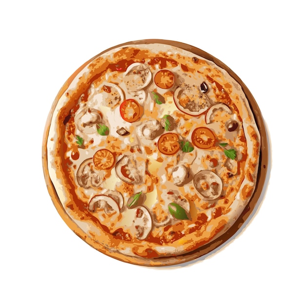 Concepto de ilustración vectorial realista de la pizza