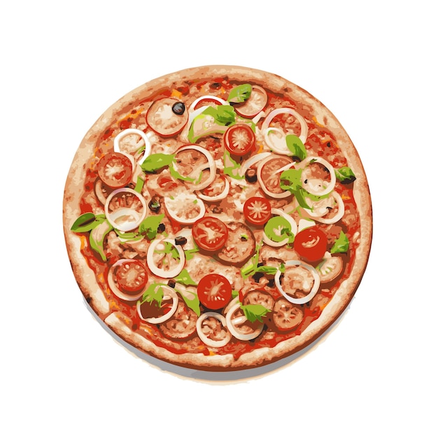 Concepto de ilustración vectorial realista de la pizza