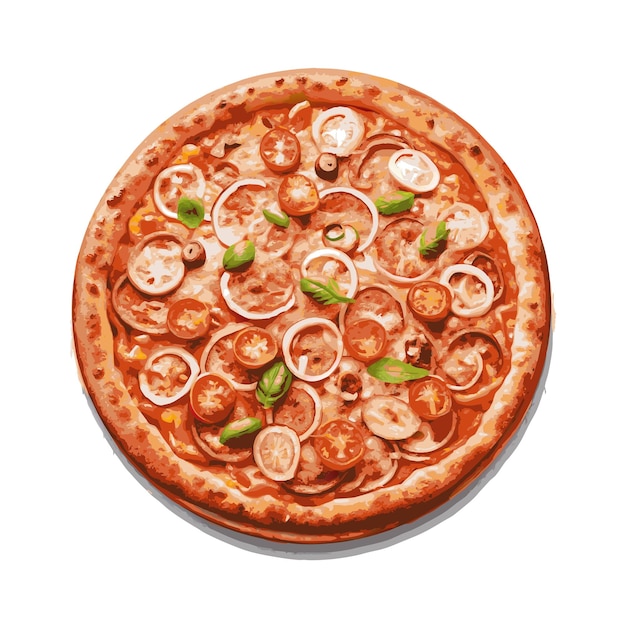 Concepto de ilustración vectorial realista de la pizza
