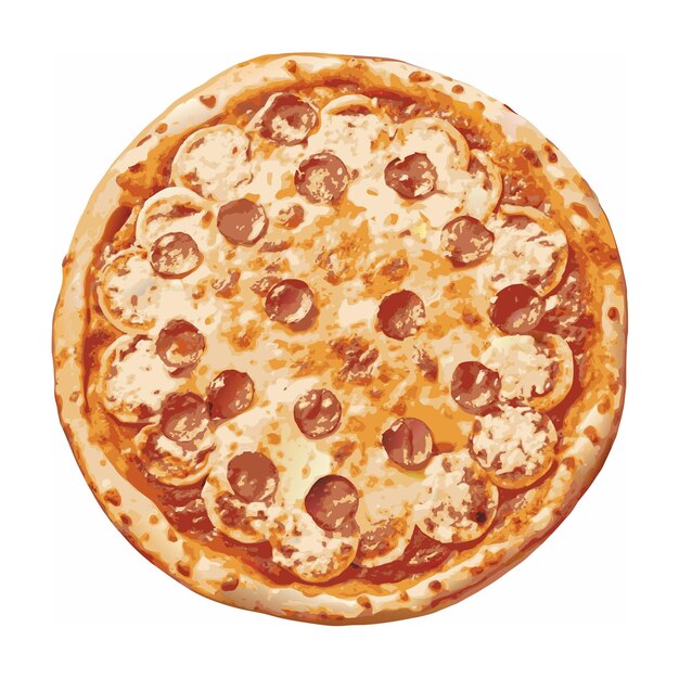 Concepto de ilustración vectorial realista de la pizza