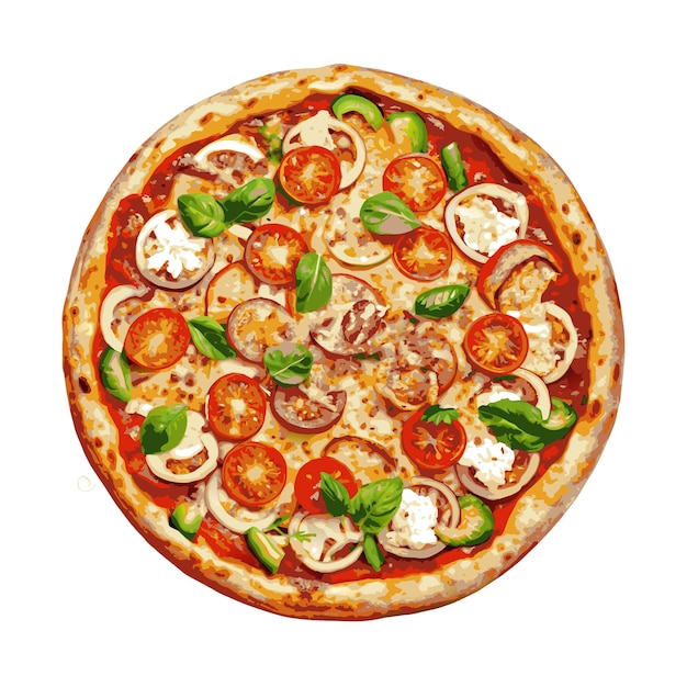 Concepto de ilustración vectorial realista de la pizza