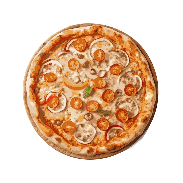 Concepto de ilustración vectorial realista de la pizza