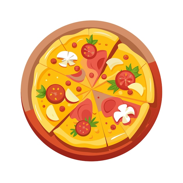 Concepto de ilustración vectorial realista de la pizza