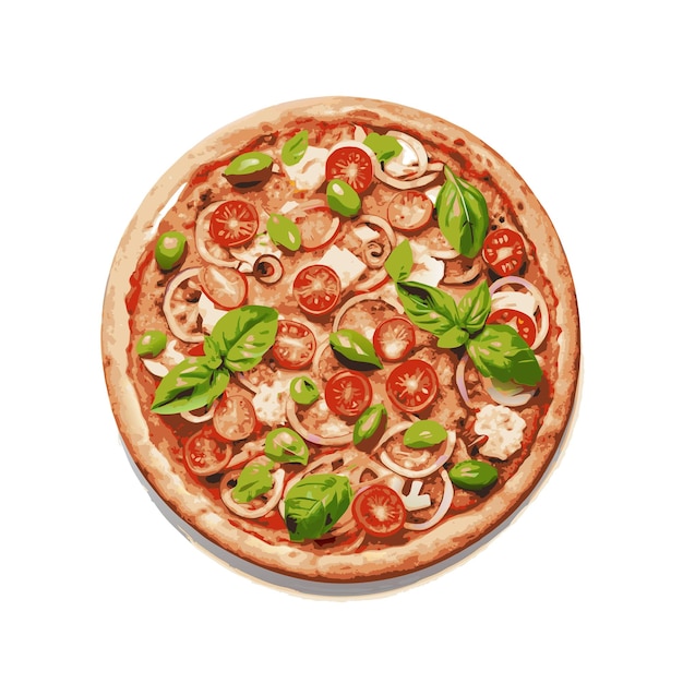 Concepto de ilustración vectorial realista de la pizza