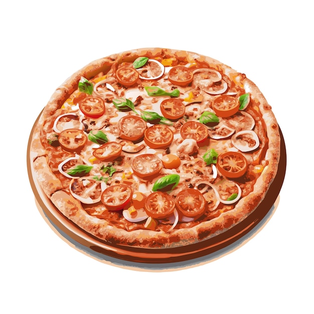 Concepto de ilustración vectorial realista de la pizza
