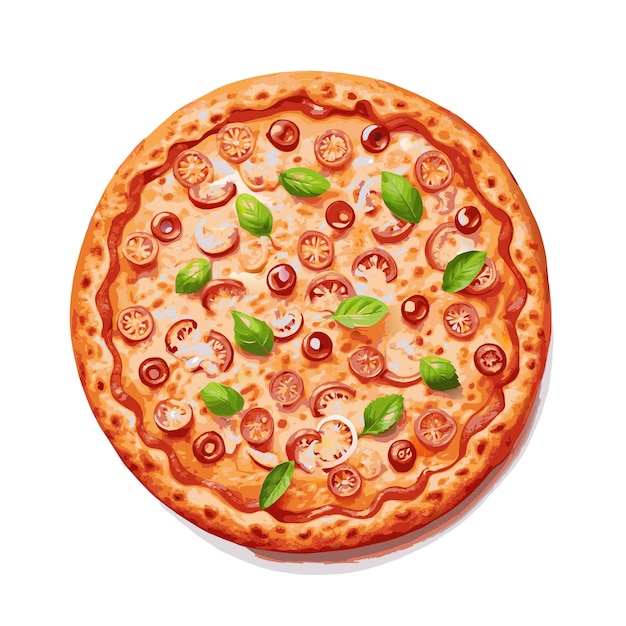 Concepto de ilustración vectorial realista de la pizza