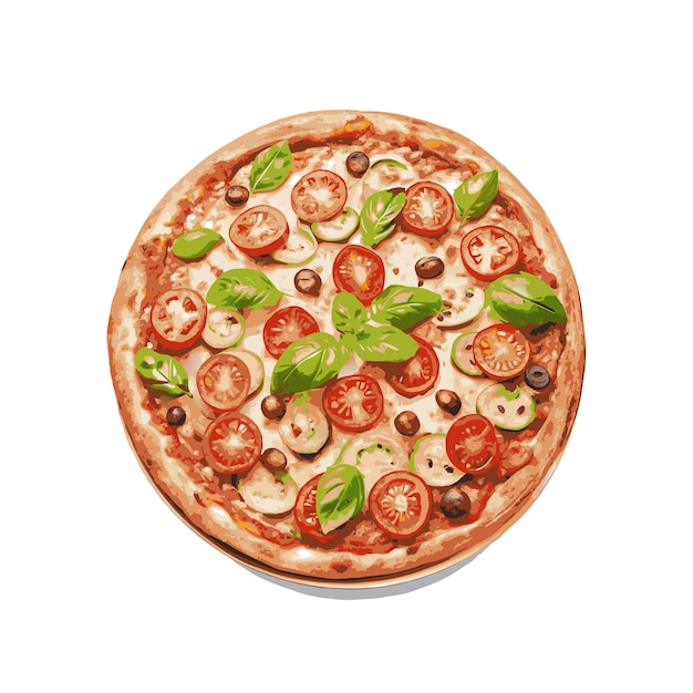 Concepto de ilustración vectorial realista de la pizza