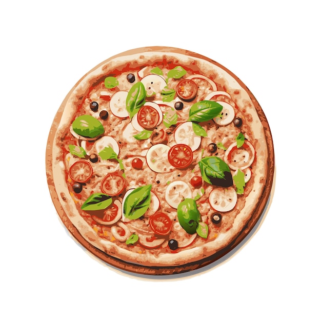 Concepto de ilustración vectorial realista de la pizza