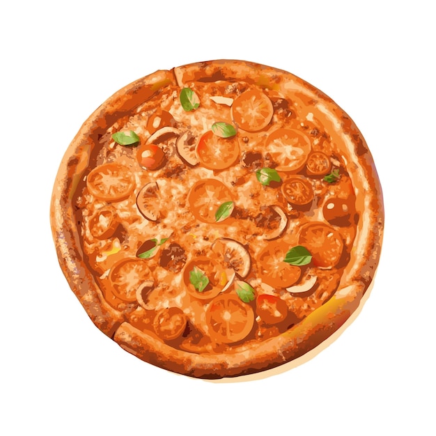 Concepto de ilustración vectorial realista de la pizza