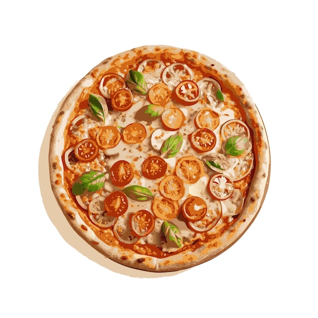 Concepto de ilustración vectorial realista de la pizza