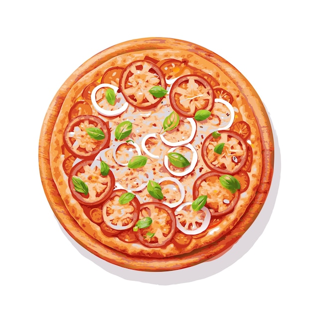 Concepto de ilustración vectorial realista de la pizza