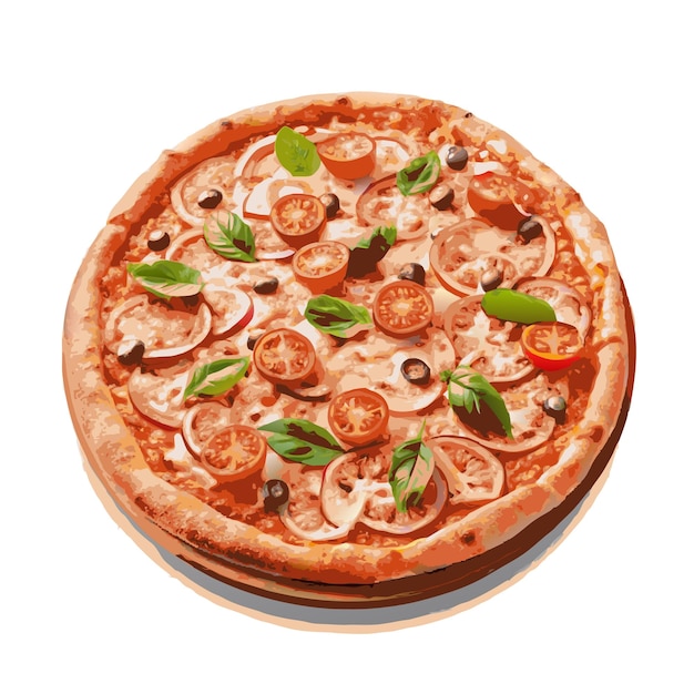 Concepto de ilustración vectorial realista de la pizza