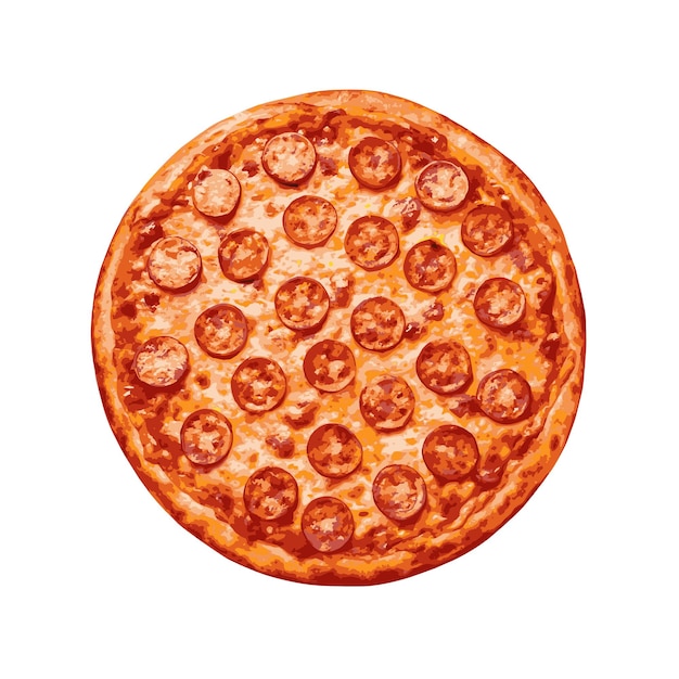 Concepto de ilustración vectorial realista de la pizza