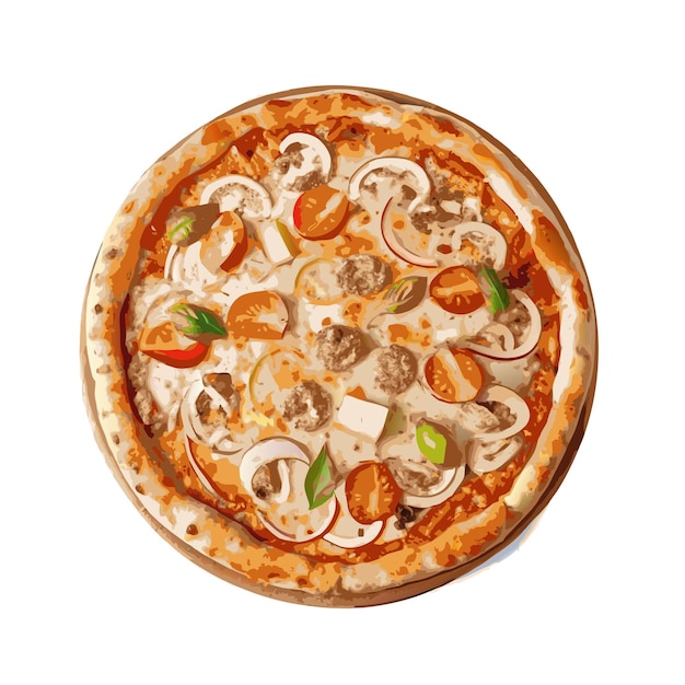 Concepto de ilustración vectorial realista de la pizza
