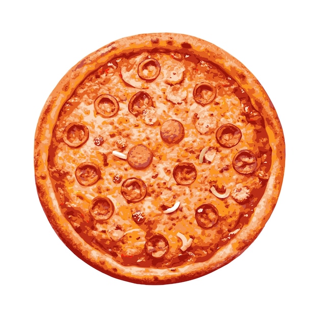 Concepto de ilustración vectorial realista de la pizza