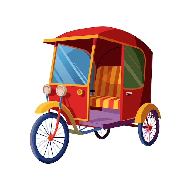 Concepto de ilustración vectorial realista del rickshaw