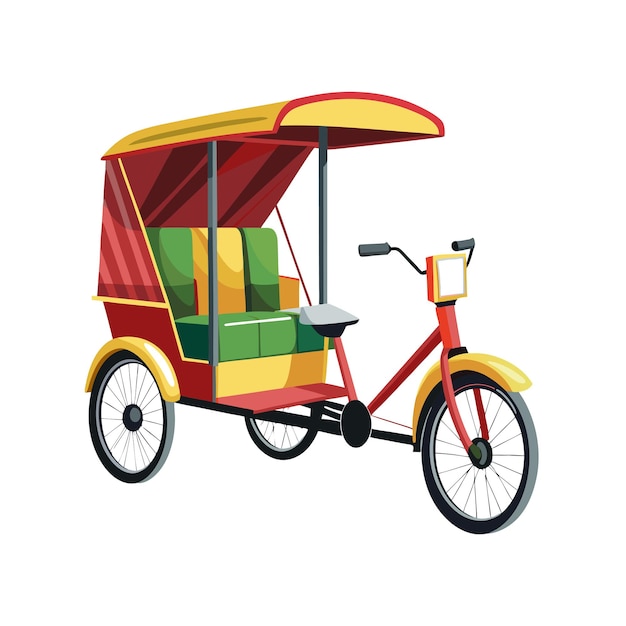 Concepto de ilustración vectorial realista del rickshaw