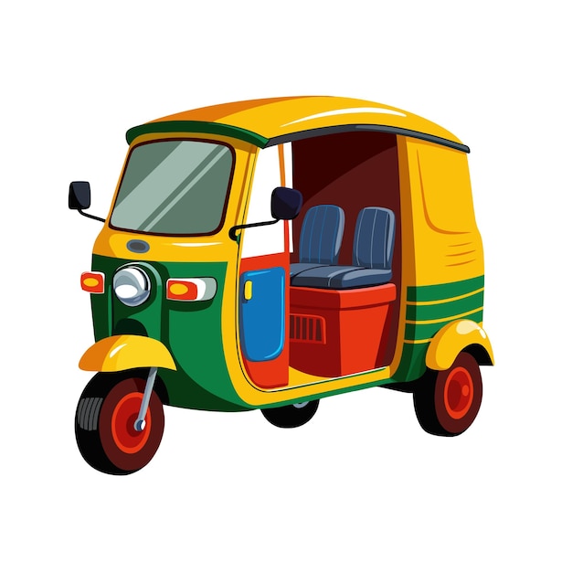 Concepto de ilustración vectorial realista del rickshaw