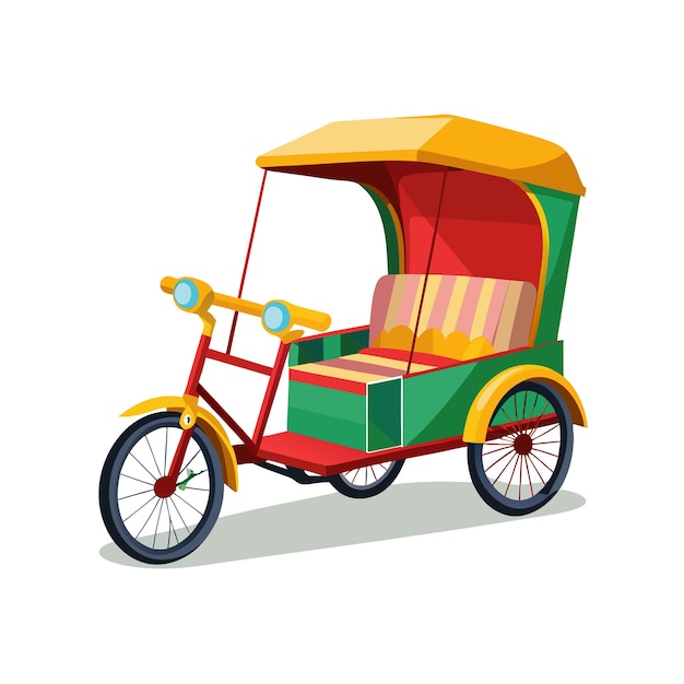 Concepto de ilustración vectorial realista del rickshaw