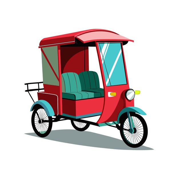 Concepto de ilustración vectorial realista del rickshaw