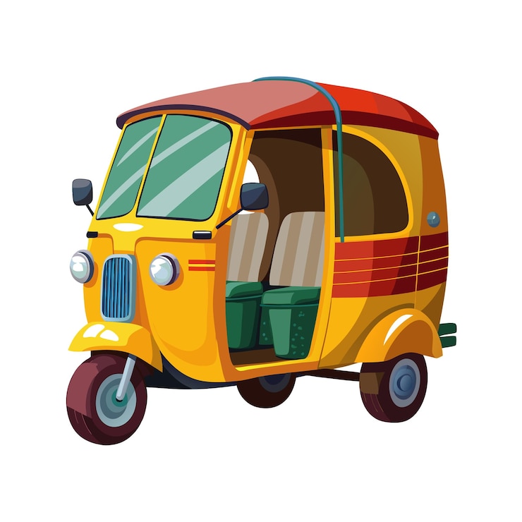 Vector concepto de ilustración vectorial realista del rickshaw