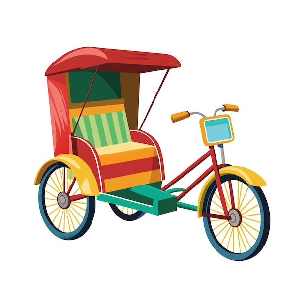 Concepto de ilustración vectorial realista del rickshaw