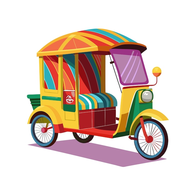Concepto de ilustración vectorial realista del rickshaw