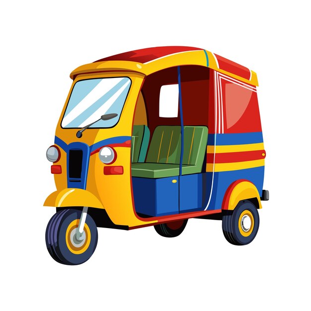 Concepto de ilustración vectorial realista del rickshaw