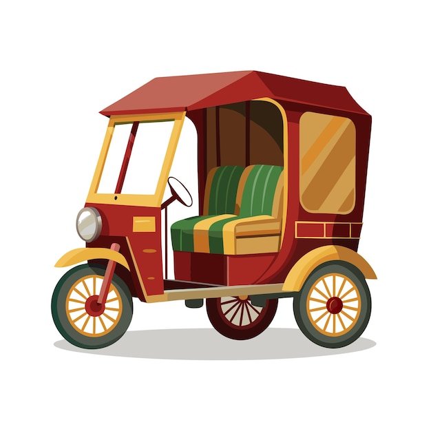 Concepto de ilustración vectorial realista del rickshaw