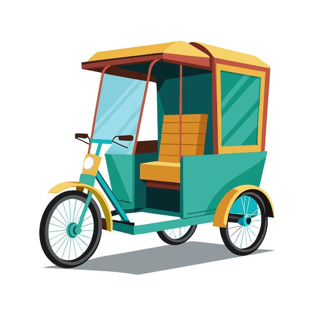 Concepto de ilustración vectorial realista del rickshaw