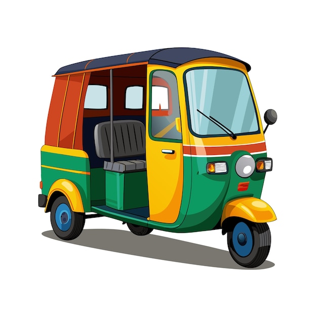 Concepto de ilustración vectorial realista del rickshaw