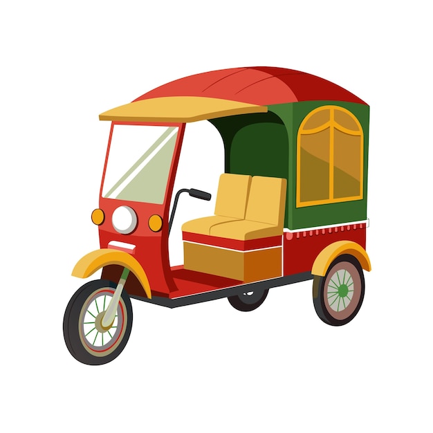 Concepto de ilustración vectorial realista del rickshaw